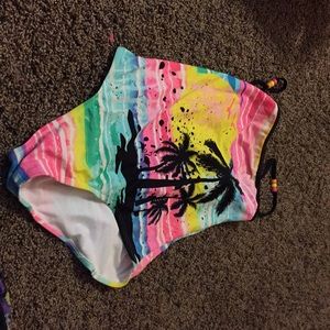 Palm tree one piece bathing suit